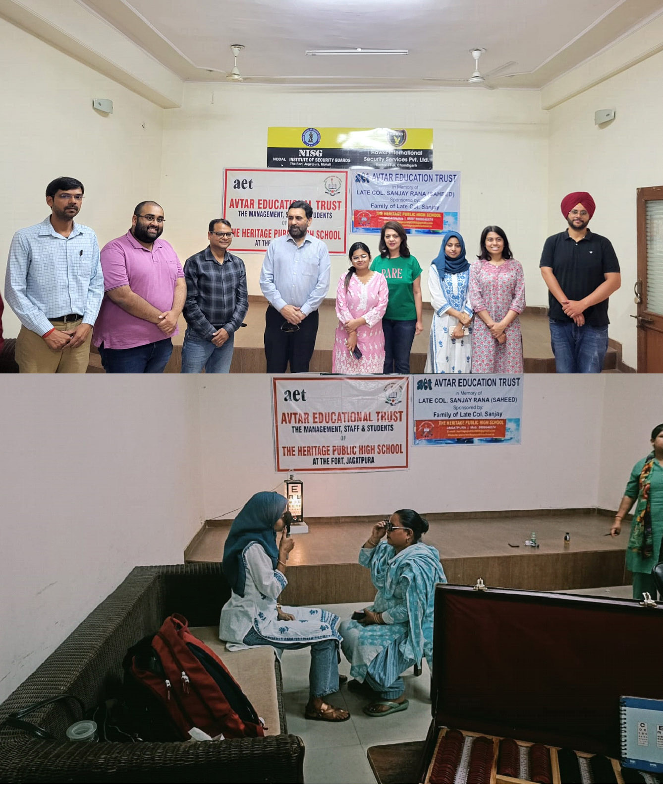 (AET) Jagatpura in collaboration with Government Hospital Sector 32, Chandigarh organized a free eye check-up camp in the memory of Martyr Colonel Sanjay Rana today (26.4.25).